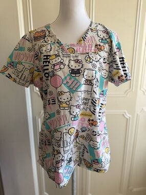 HELLO KITTY BY SANRIO SCRUB TOP
